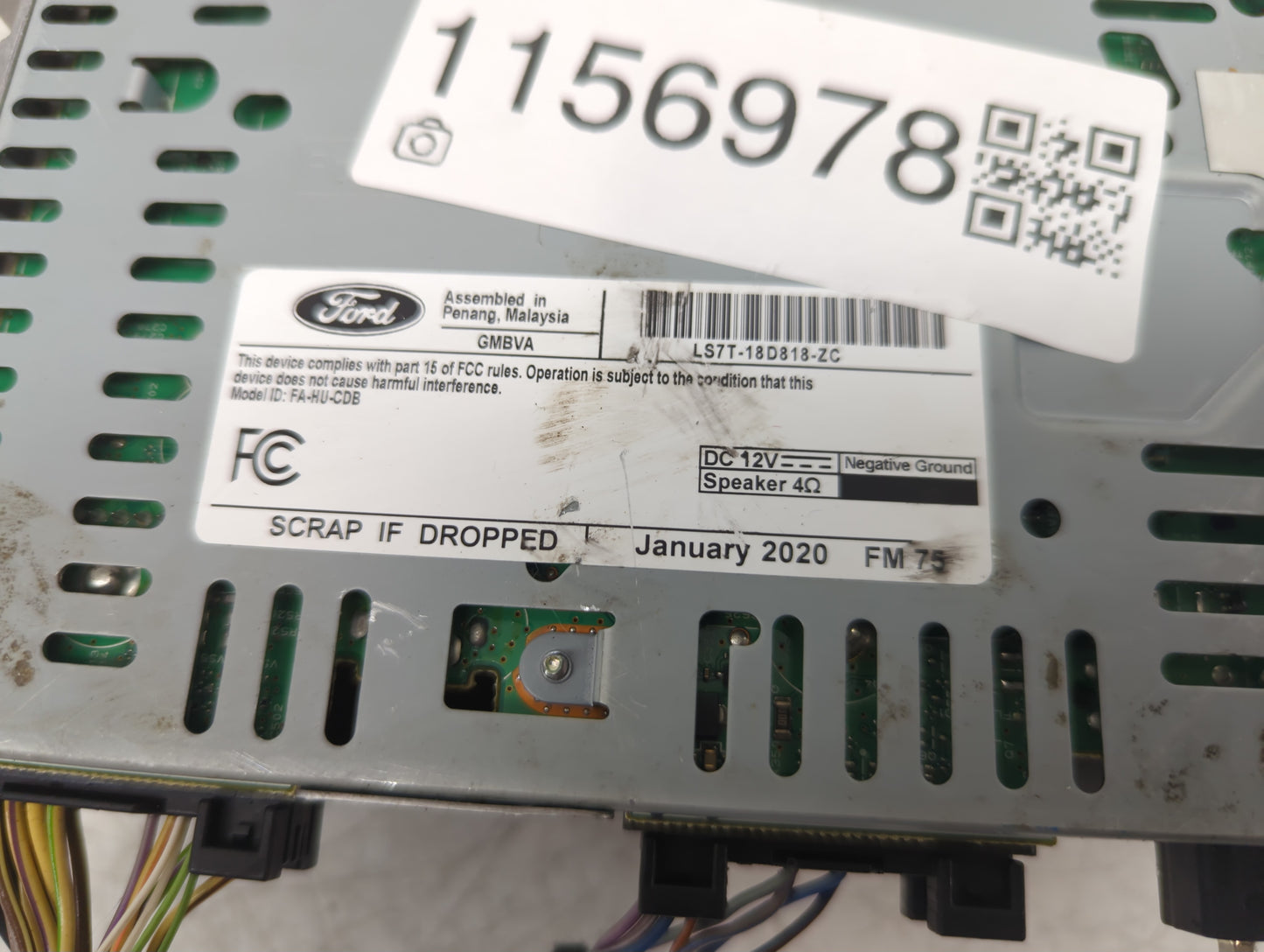 2019-2020 Ford Fusion Radio AM FM Cd Player Receiver Replacement P/N:LS7T-18D818-ZC Fits Fits 2019 2020 OEM Used Auto Parts 