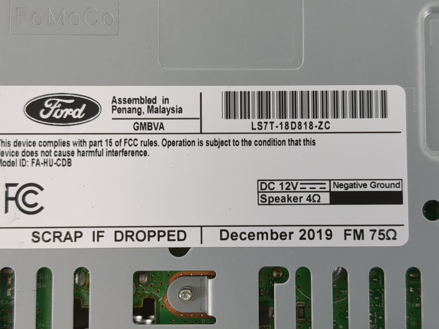 2020 Ford Fusion Radio AM FM Cd Player Receiver Replacement P/N:LS7T-18D818-ZC Fits OEM Used Auto Parts - Oemusedautoparts1.