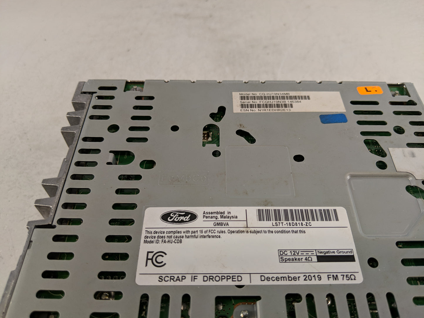 2020 Ford Fusion Radio AM FM Cd Player Receiver Replacement P/N:LS7T-18D818-ZC Fits OEM Used Auto Parts - Oemusedautoparts1.