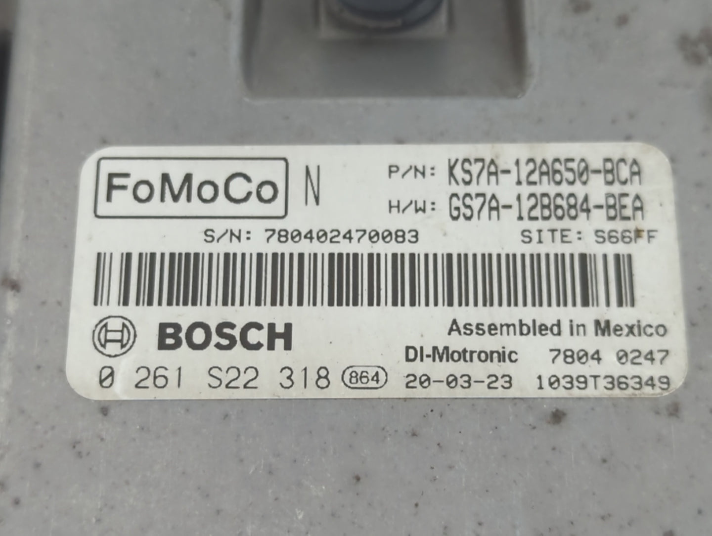2020 Ford Fusion PCM Engine Control Computer ECU ECM PCU OEM P/N:KS7A-12A650-BCA Fits OEM Used Auto Parts - Oemusedautoparts