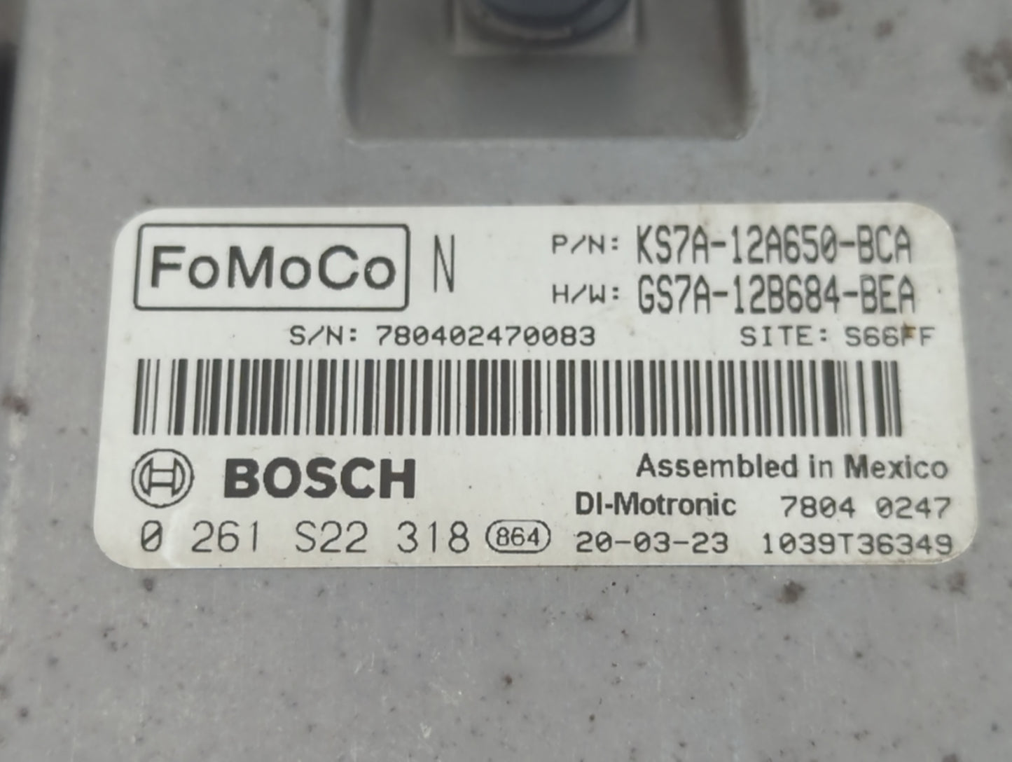 2020 Ford Fusion PCM Engine Control Computer ECU ECM PCU OEM P/N:KS7A-12A650-BCA Fits OEM Used Auto Parts - Oemusedautoparts