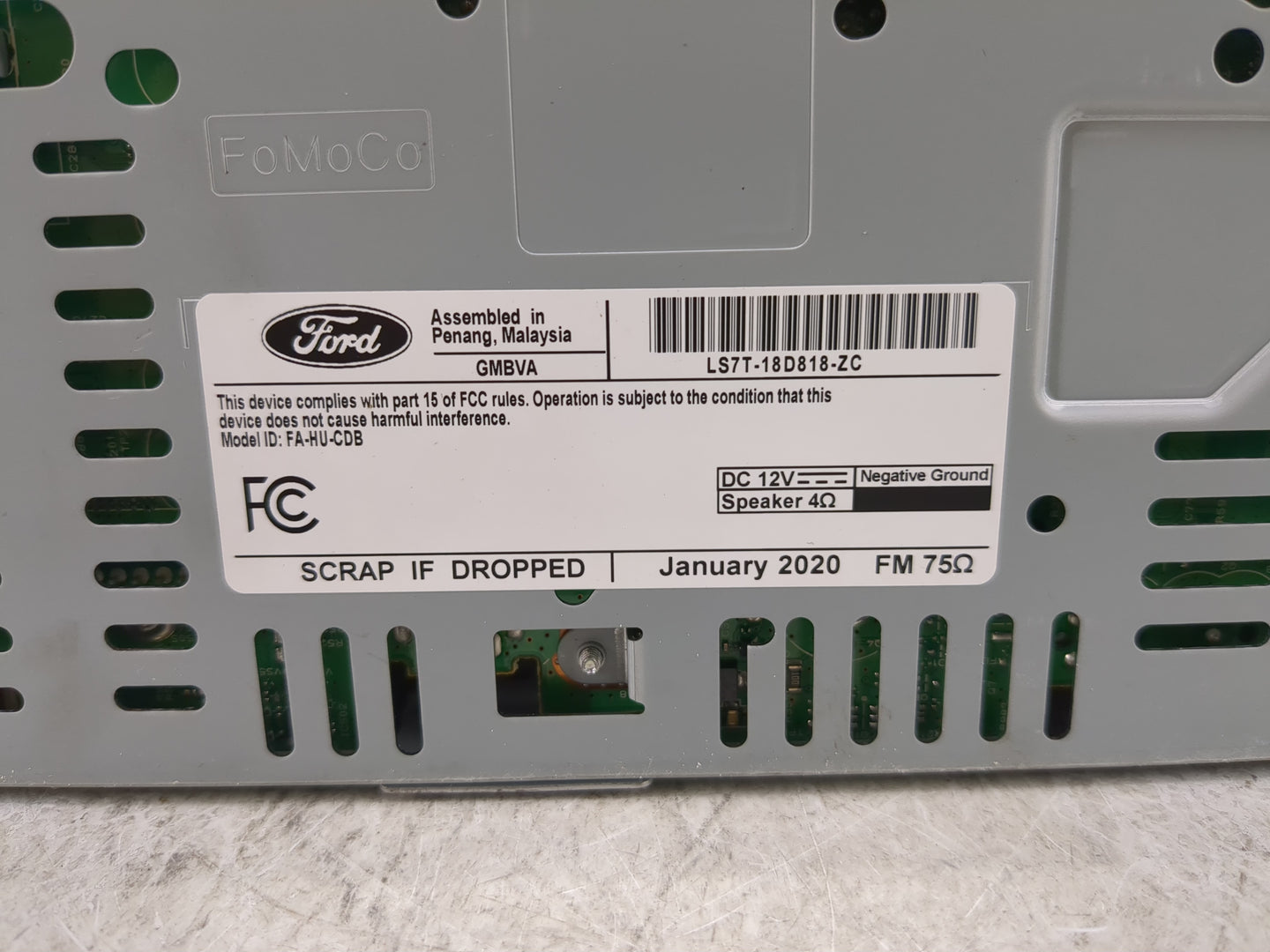 2020 Ford Fusion Radio AM FM Cd Player Receiver Replacement P/N:LS7T-18D818-ZC Fits OEM Used Auto Parts - Oemusedautoparts1.