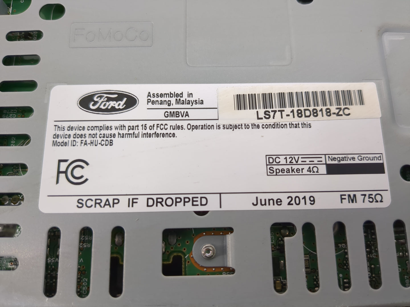 2020 Ford Fusion Radio AM FM Cd Player Receiver Replacement P/N:LS7T-18D818-ZC Fits OEM Used Auto Parts - Oemusedautoparts1.