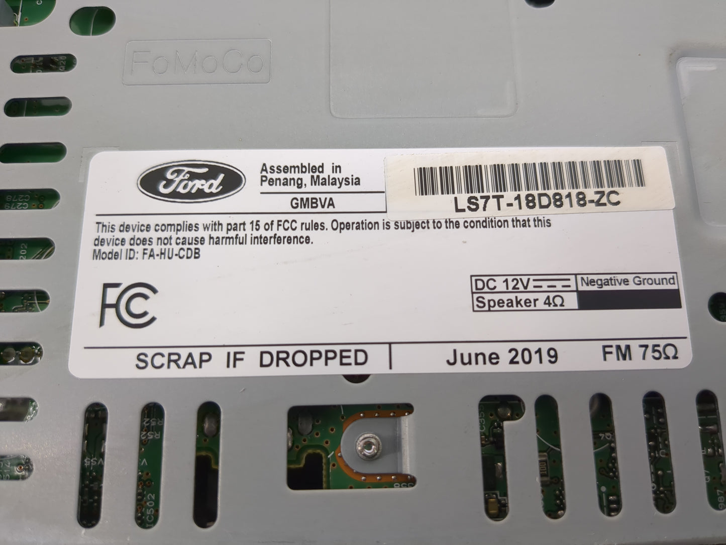 2020 Ford Fusion Radio AM FM Cd Player Receiver Replacement P/N:LS7T-18D818-ZC Fits OEM Used Auto Parts - Oemusedautoparts1.