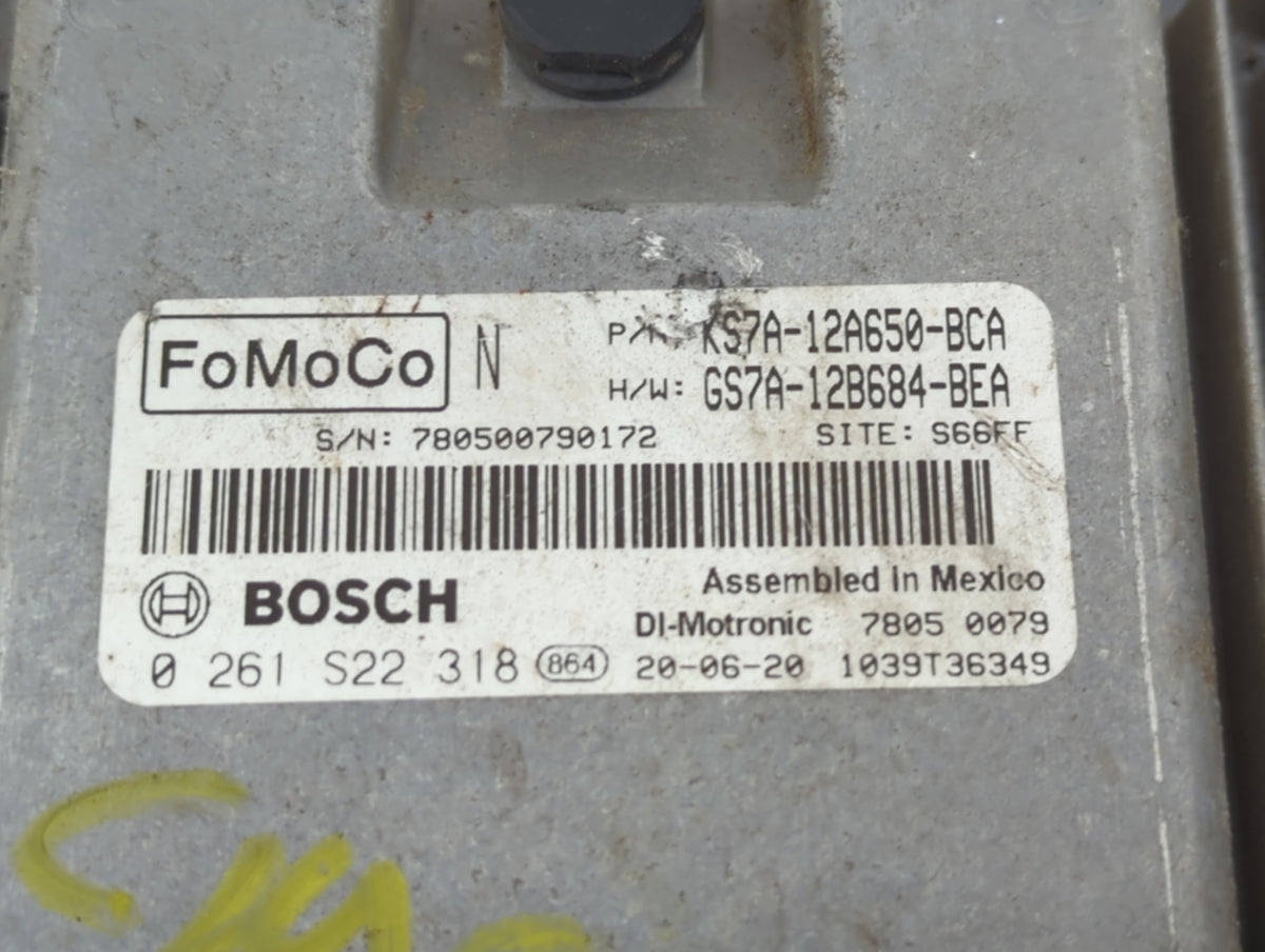 2020 Ford Fusion PCM Engine Control Computer ECU ECM PCU OEM P/N:KS7A-12A650-BCA 0 261 S22 318 OEM Used Auto Parts - Oemused