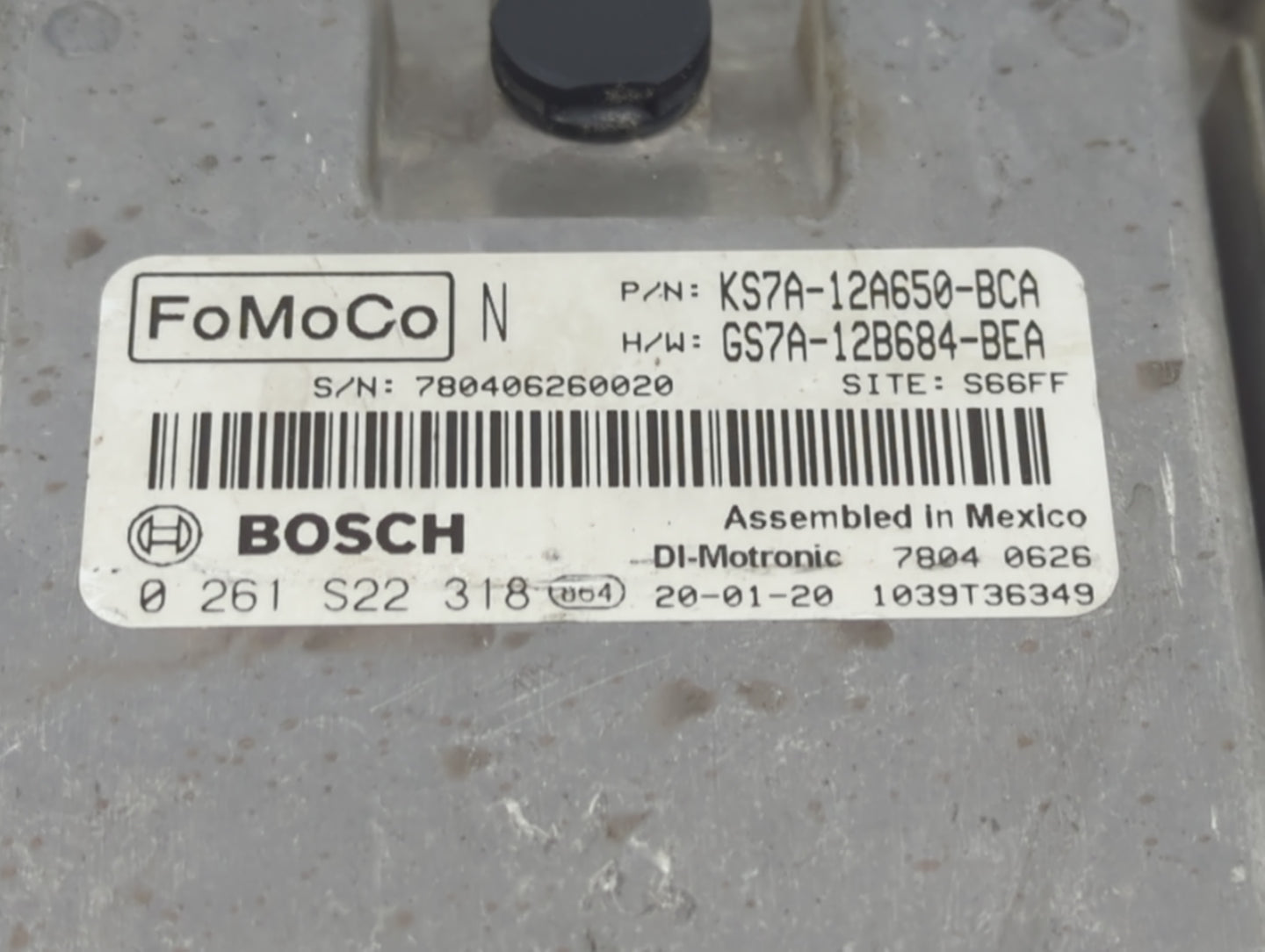2020 Ford Fusion PCM Engine Control Computer ECU ECM PCU OEM P/N:GS7A-12B684-BEA KS7A-12A650-BCA, 0 261 S22 318 Fits OEM Use