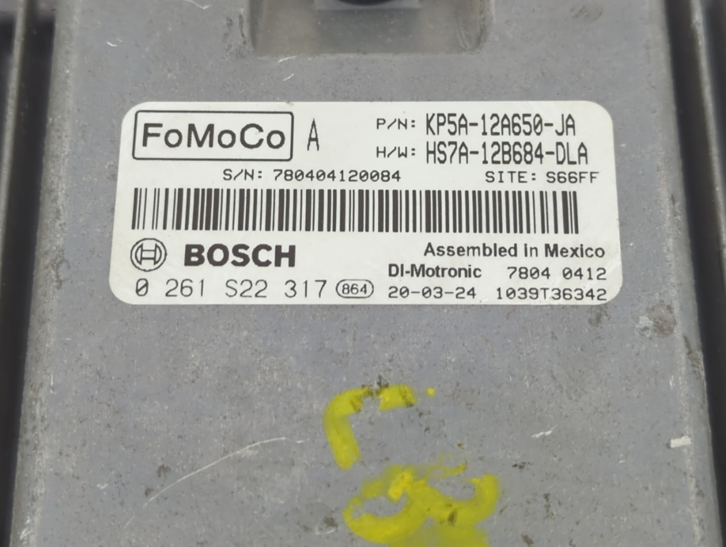 2020 Ford Fusion PCM Engine Control Computer ECU ECM PCU OEM P/N:KP5A-12A650-JA HS7A-12B684-DLA Fits OEM Used Auto Parts - O