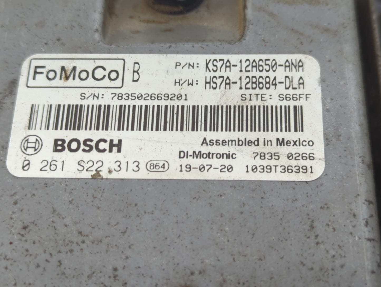 2017-2020 Ford Fusion PCM Engine Control Computer ECU ECM PCU OEM P/N:HS7A-12B684-DLA KS7A-12A650-ANA Fits OEM Used Auto Par