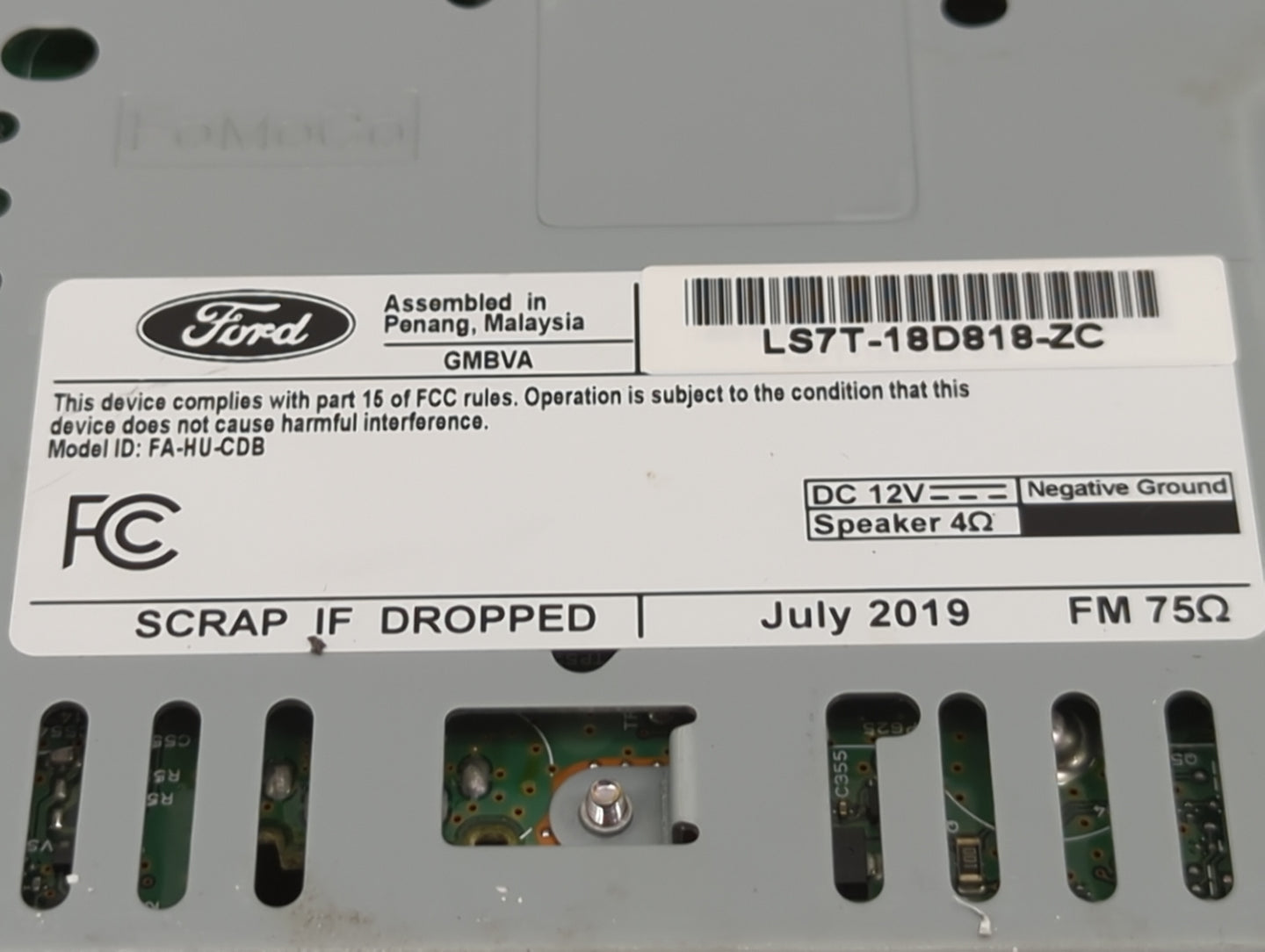 2020 Ford Fusion Radio AM FM Cd Player Receiver Replacement P/N:LS7T-18D818-ZC Fits OEM Used Auto Parts - Oemusedautoparts1.
