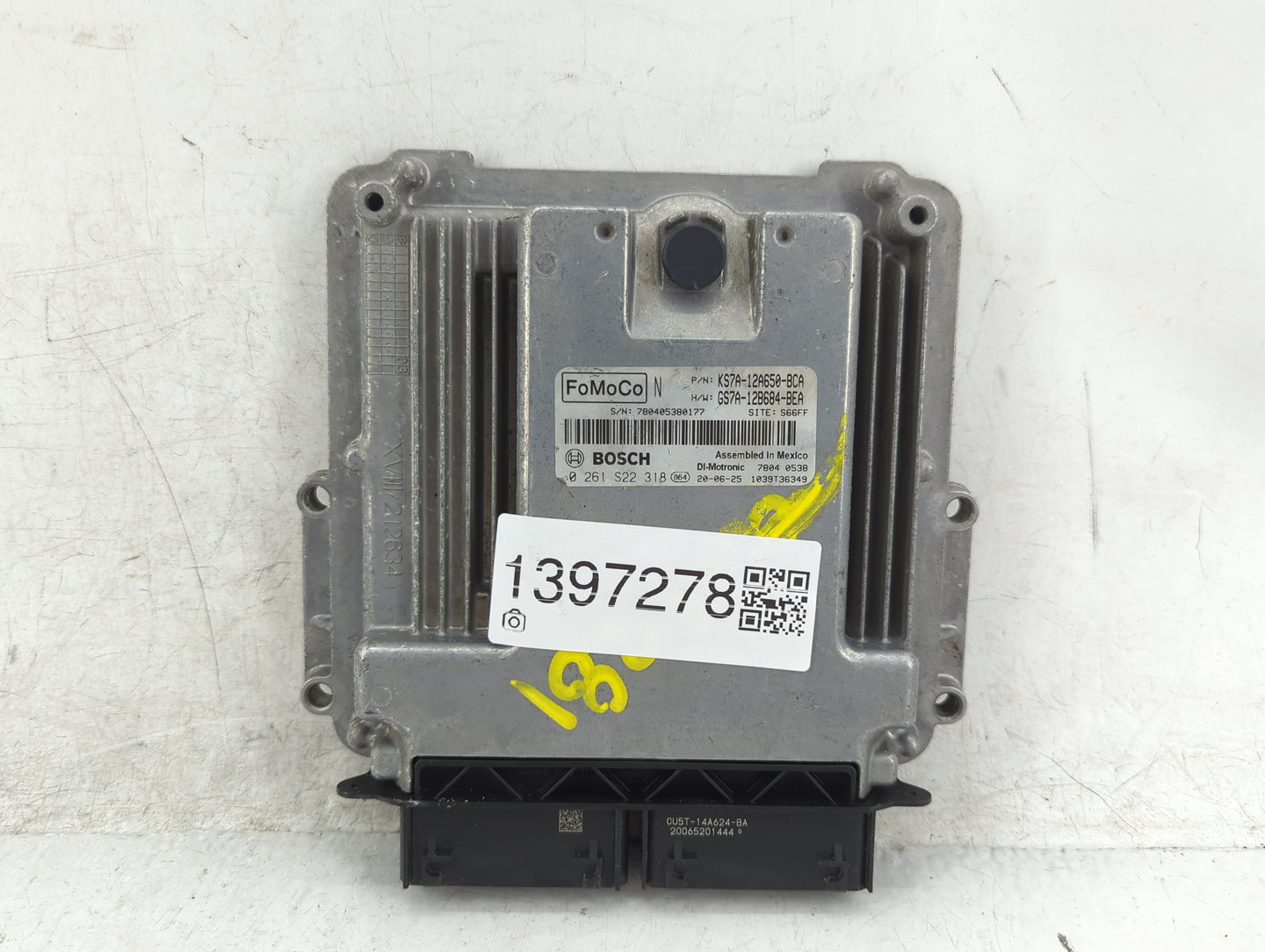 2020 Ford Fusion PCM Engine Control Computer ECU ECM PCU OEM P/N:CU5T-14A624-BA 0 261 S22 318, KS7A-12A650-BCA Fits OEM Used