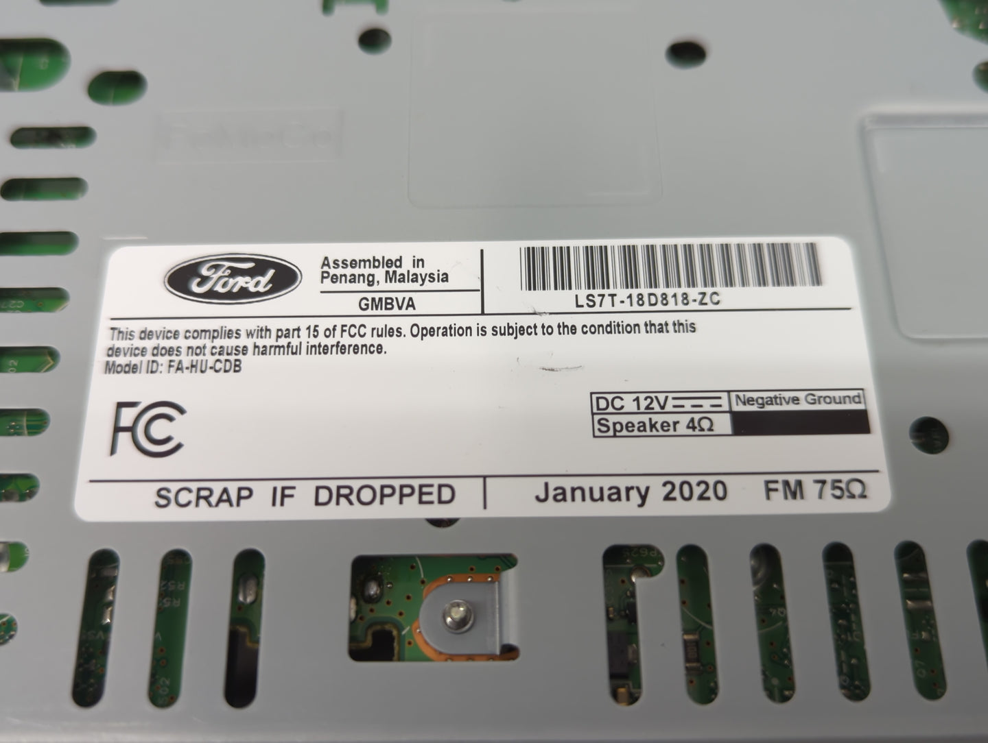 2020 Ford Fusion Radio AM FM Cd Player Receiver Replacement P/N:LS7T-18D818-ZC Fits OEM Used Auto Parts - Oemusedautoparts1.