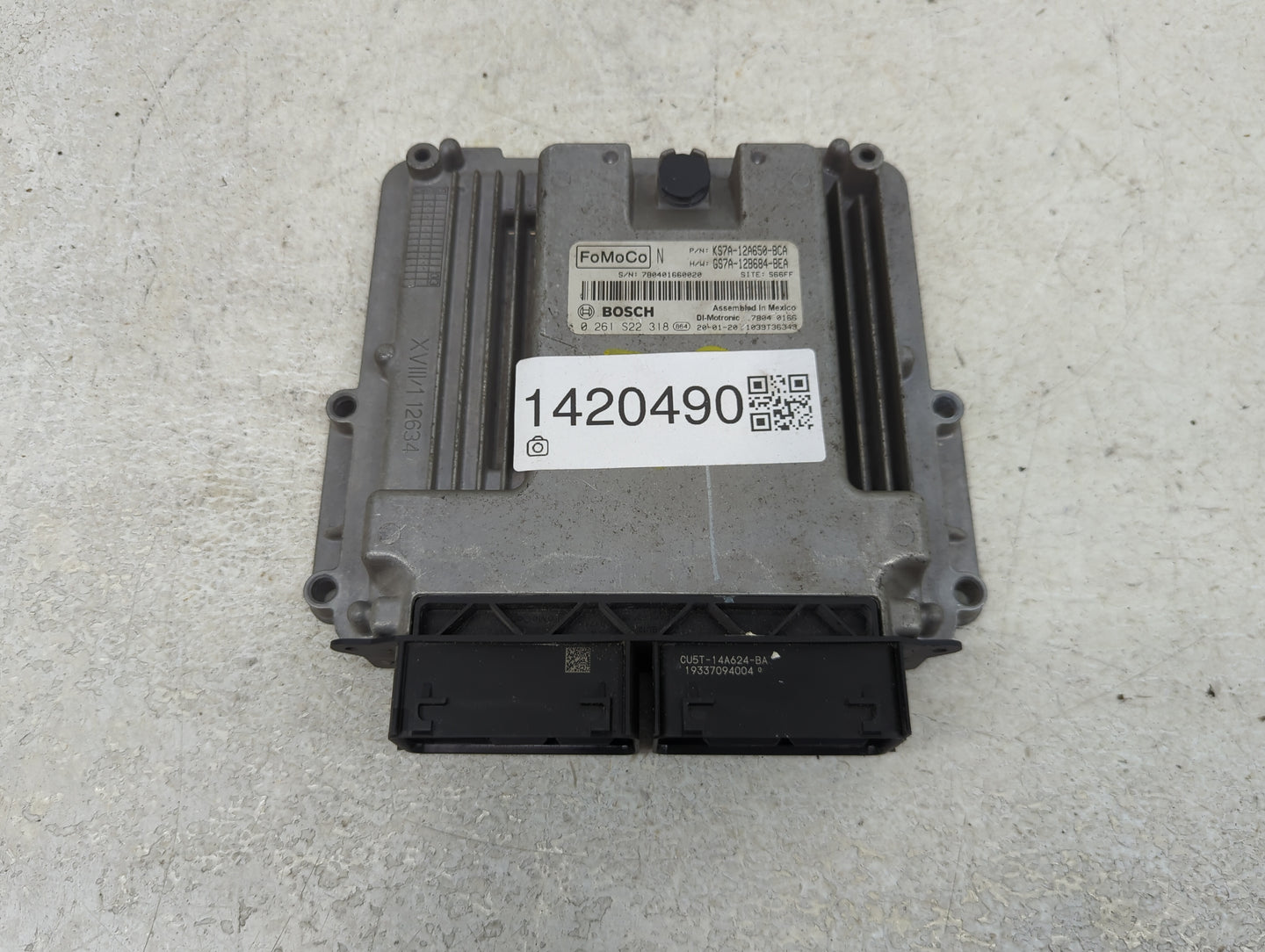 2020 Ford Fusion PCM Engine Control Computer ECU ECM PCU OEM P/N:KS7A-12A650-BCA 0 261 S22 318 Fits OEM Used Auto Parts - Oe