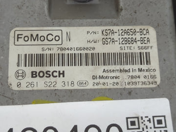 2020 Ford Fusion PCM Engine Control Computer ECU ECM PCU OEM P/N:KS7A-12A650-BCA 0 261 S22 318 Fits OEM Used Auto Parts