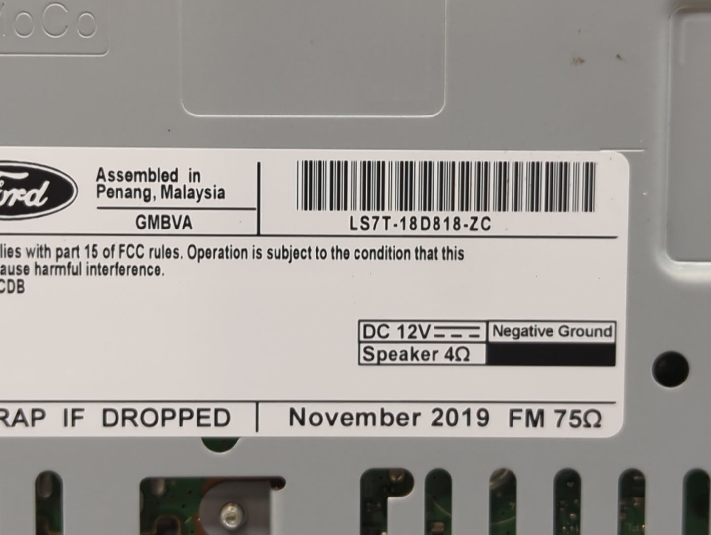 2017-2020 Ford Fusion Radio AM FM Cd Player Receiver Replacement P/N:LS7T-18D818-ZC Fits Fits 2017 2018 2019 2020 OEM Used A