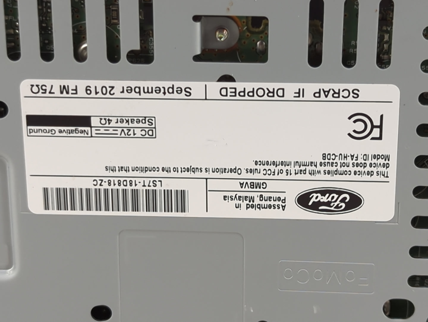 2020 Ford Fusion Radio AM FM Cd Player Receiver Replacement P/N:LS7T-18D818-ZC FA-HU-CDB Fits OEM Used Auto Parts - Oemuseda