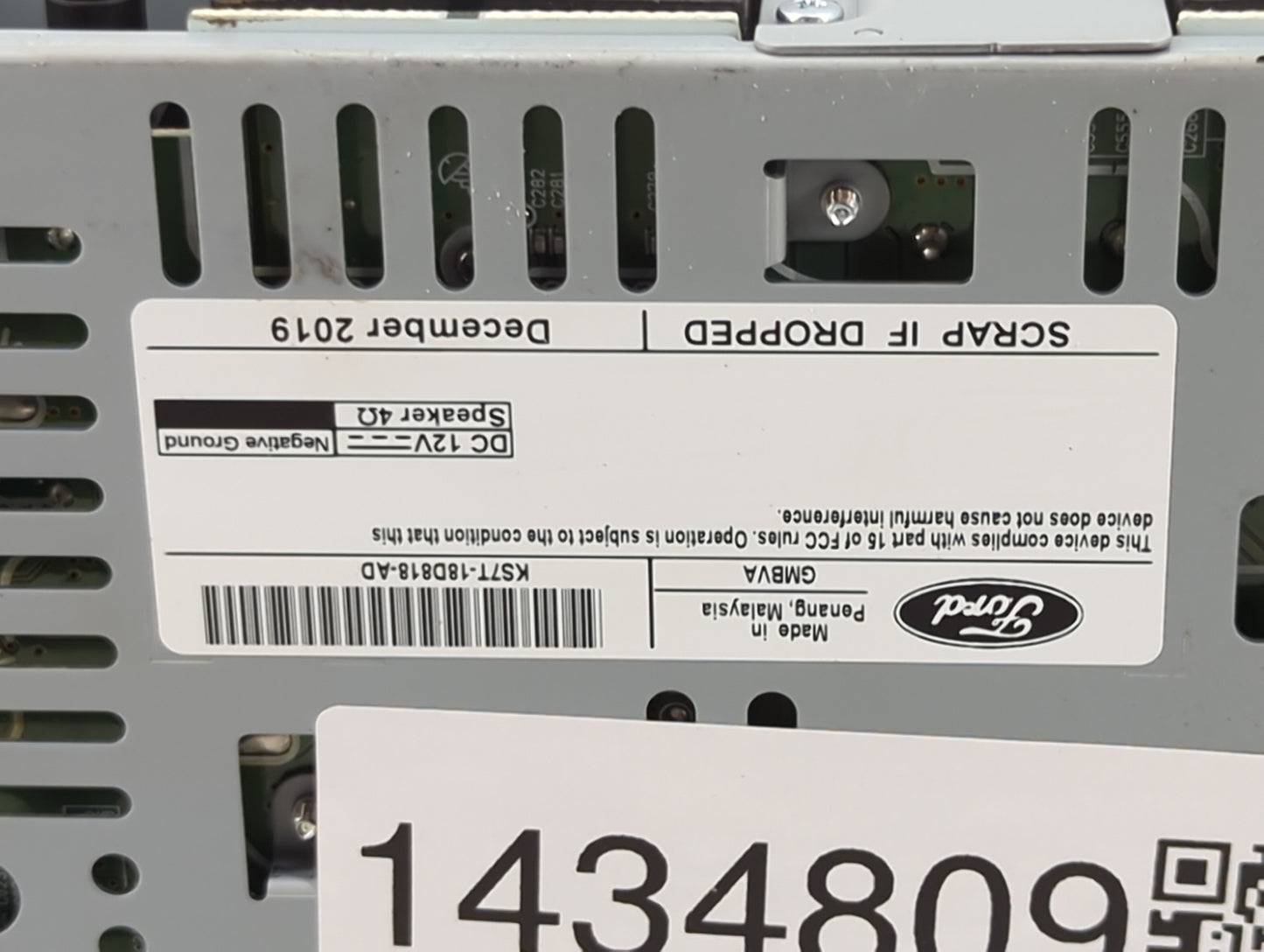 2020 Ford Fusion Radio AM FM Cd Player Receiver Replacement P/N:KS7T-18D818-AD CQ-HJ16N04MC Fits OEM Used Auto Parts - Oemus