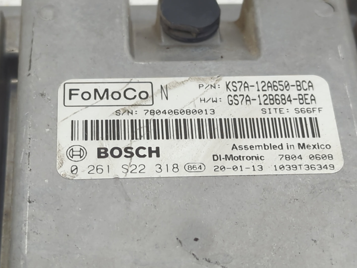 2020 Ford Fusion PCM Engine Control Computer ECU ECM PCU OEM P/N:KS7A-12A650-BCA GS7A-12B684-BEA, 0261S22318 Fits OEM Used A