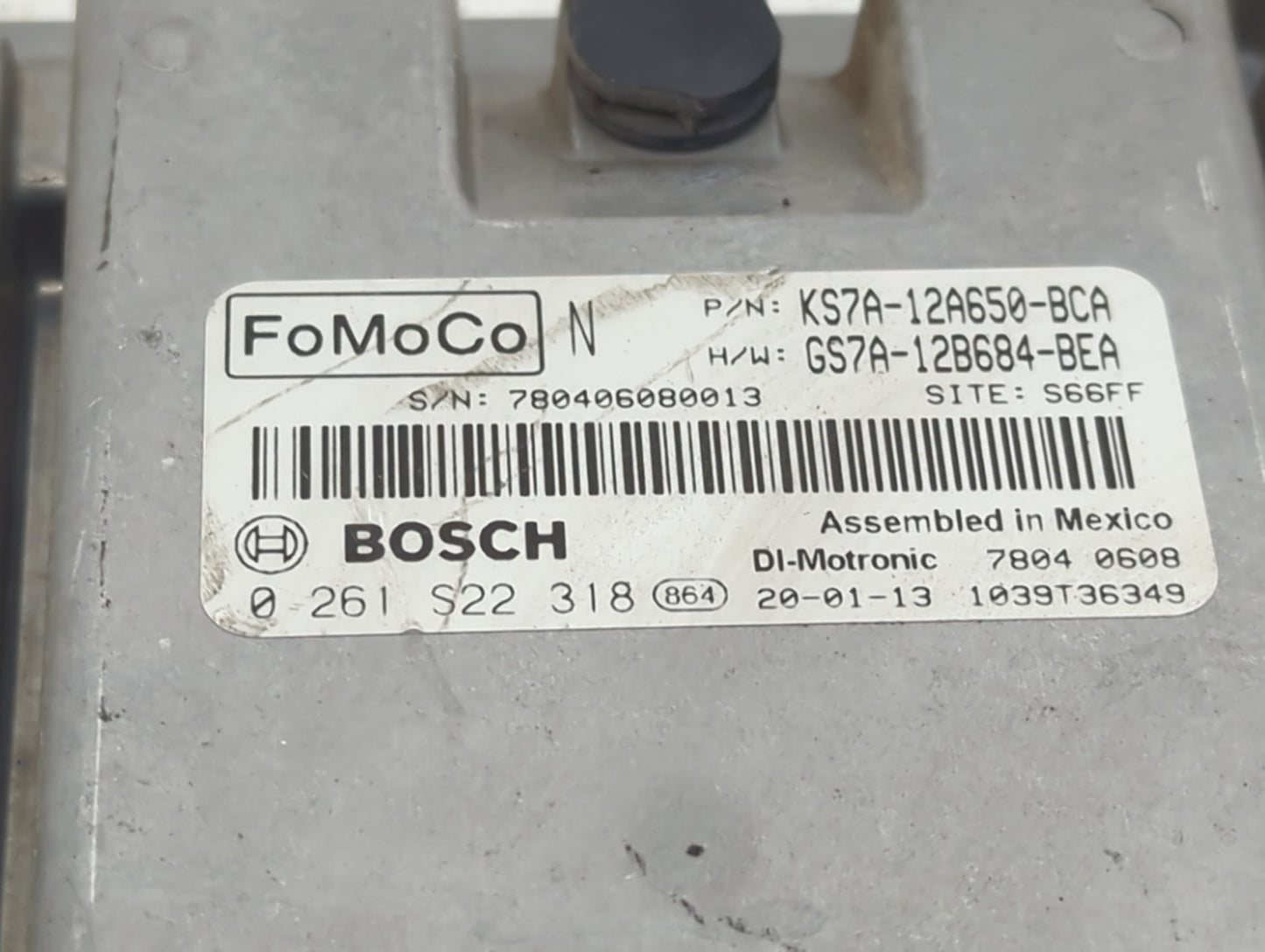 2020 Ford Fusion PCM Engine Control Computer ECU ECM PCU OEM P/N:KS7A-12A650-BCA GS7A-12B684-BEA, 0261S22318 Fits OEM Used A