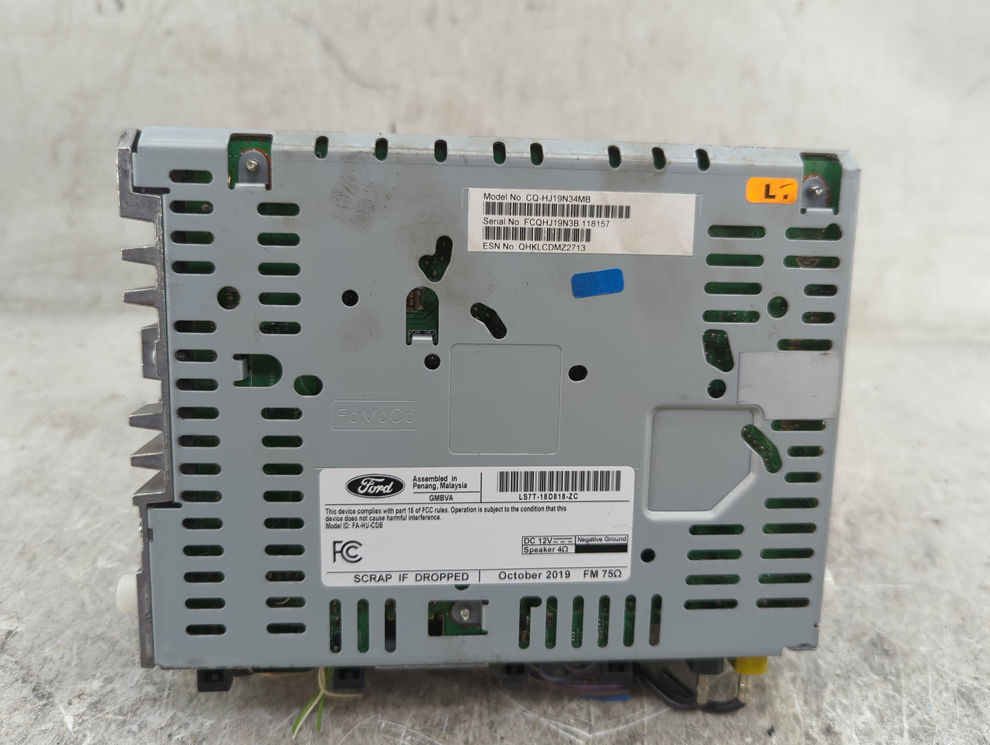 2020 Ford Fusion Radio AM FM Cd Player Receiver Replacement P/N:CQ-HJ19N34MB LS7T-18D818-ZC, FA-HU-CDB Fits OEM Used Auto Pa