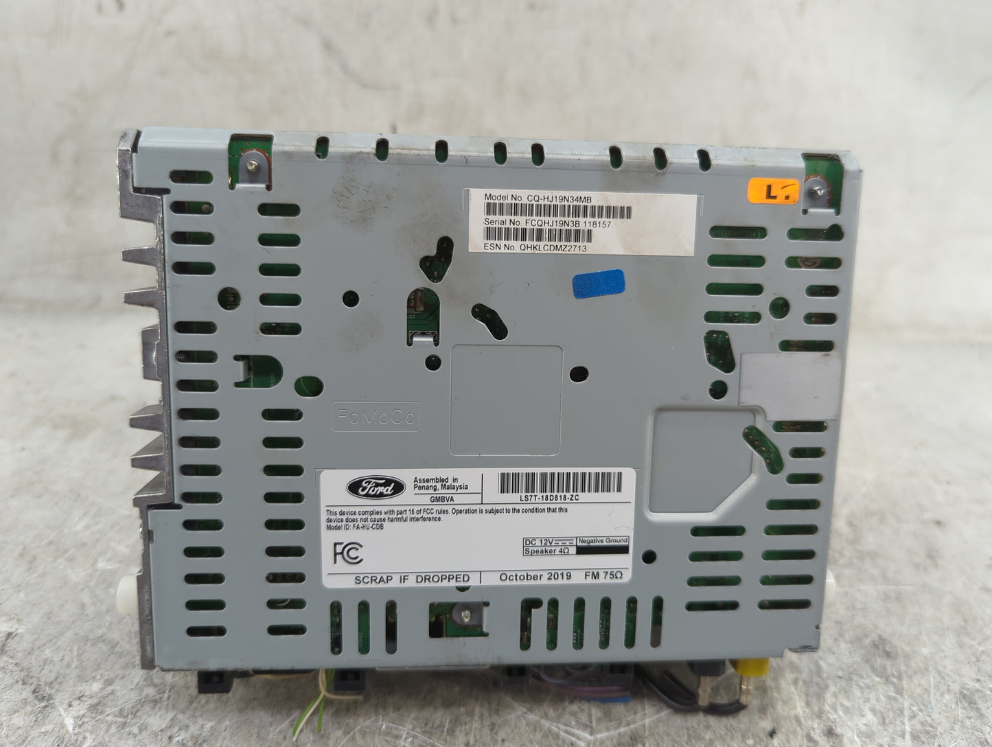 2020 Ford Fusion Radio AM FM Cd Player Receiver Replacement P/N:CQ-HJ19N34MB LS7T-18D818-ZC, FA-HU-CDB Fits OEM Used Auto Pa
