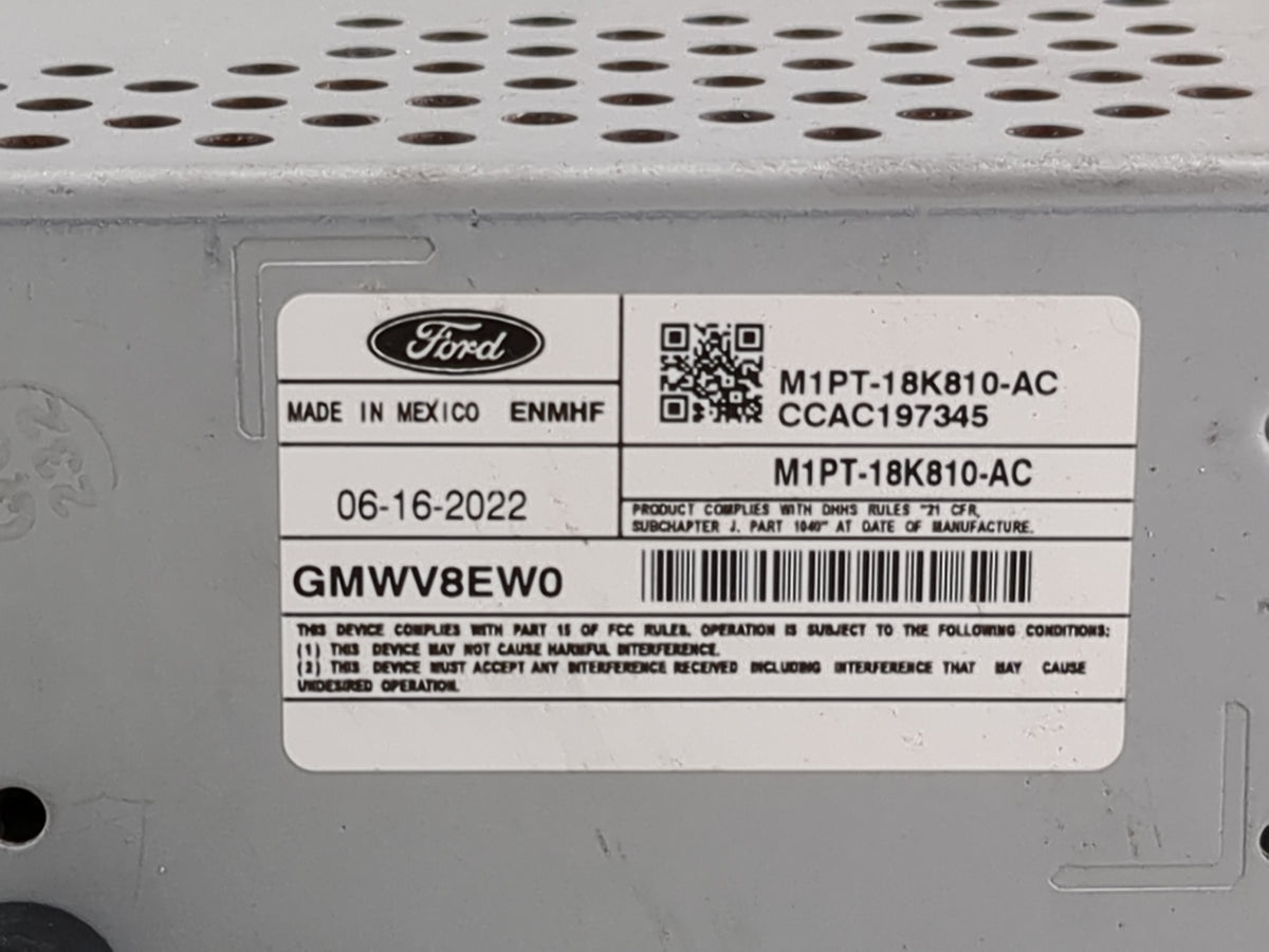2020 Ford Fusion Radio AM FM Cd Player Receiver Replacement P/N:M1PT-18K810-AC CCAC197345, GMWV8EW0 Fits OEM Used Auto Parts