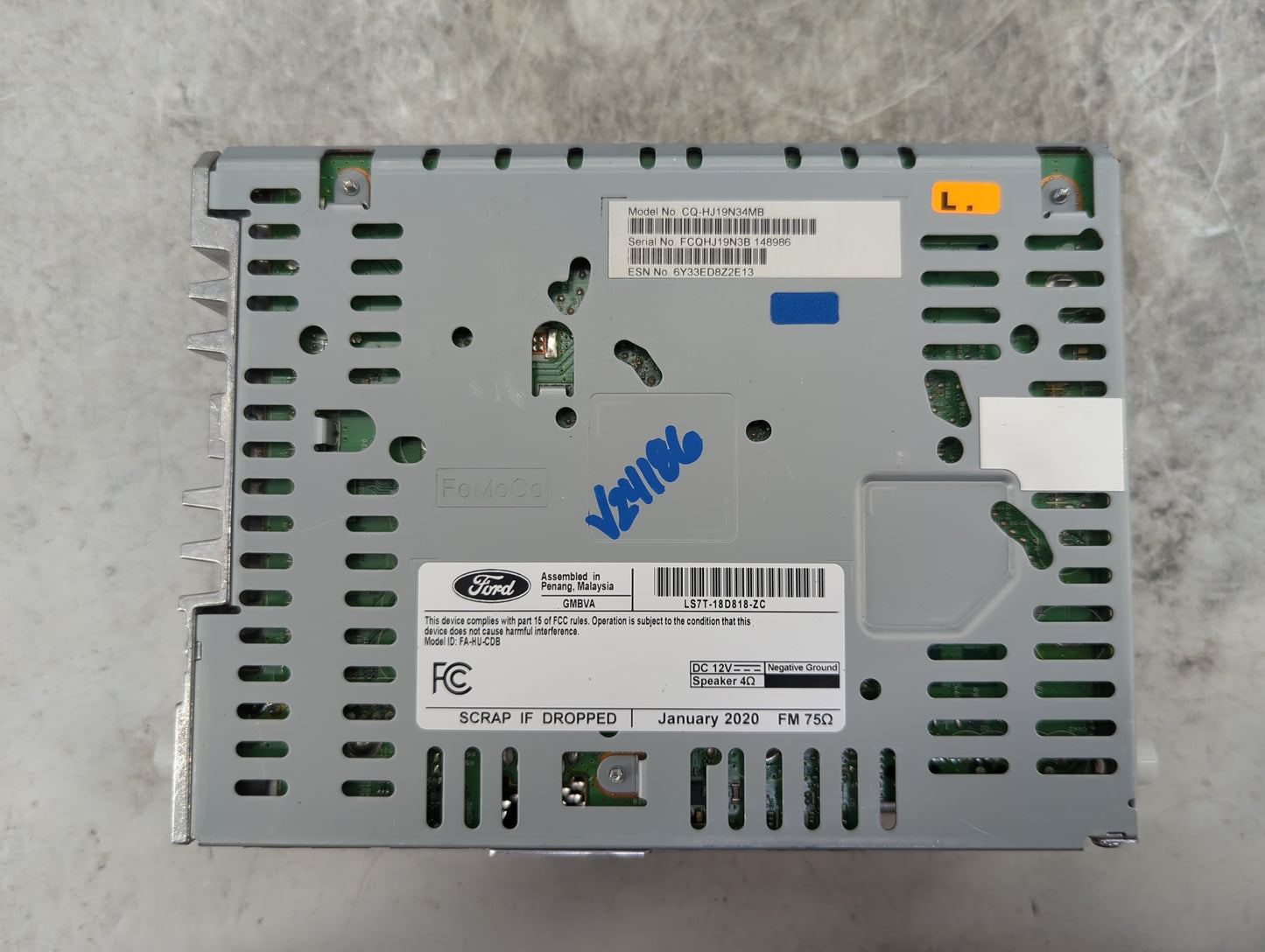 2020 Ford Fusion Radio AM FM Cd Player Receiver Replacement P/N:CQ-HJ19N34MB LS7T-18D818-ZC, FA-HU-CDB Fits OEM Used Auto Pa