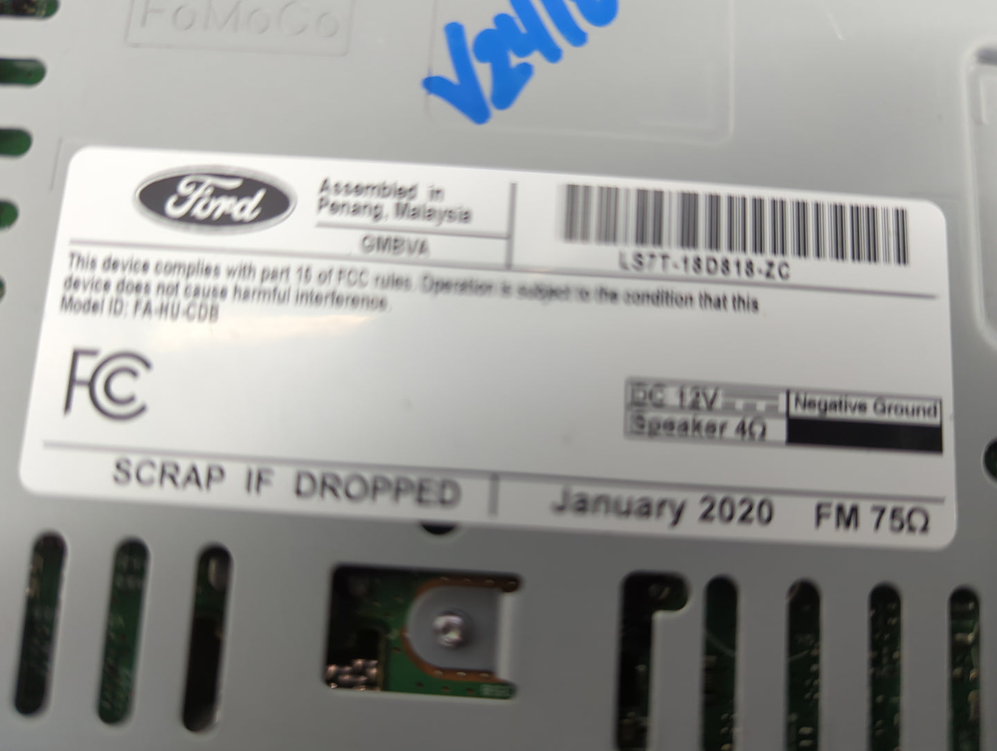 2020 Ford Fusion Radio AM FM Cd Player Receiver Replacement P/N:CQ-HJ19N34MB LS7T-18D818-ZC, FA-HU-CDB Fits OEM Used Auto Pa
