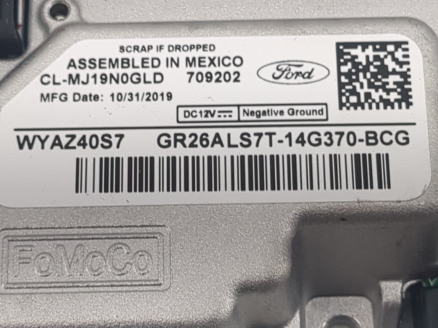 2020 Ford Fusion PCM Engine Control Computer ECU ECM PCU OEM P/N:GR26ALS7T-14G370-BCG CL-MJ19N0GLD, WYAZ40S7 Fits OEM Used A