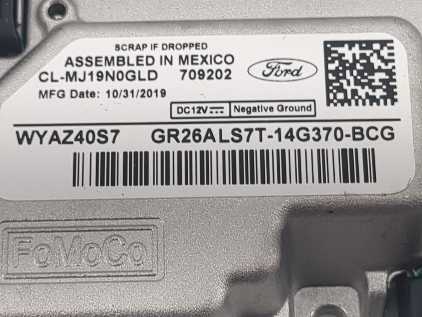 2020 Ford Fusion PCM Engine Control Computer ECU ECM PCU OEM P/N:GR26ALS7T-14G370-BCG CL-MJ19N0GLD, WYAZ40S7 Fits OEM Used A