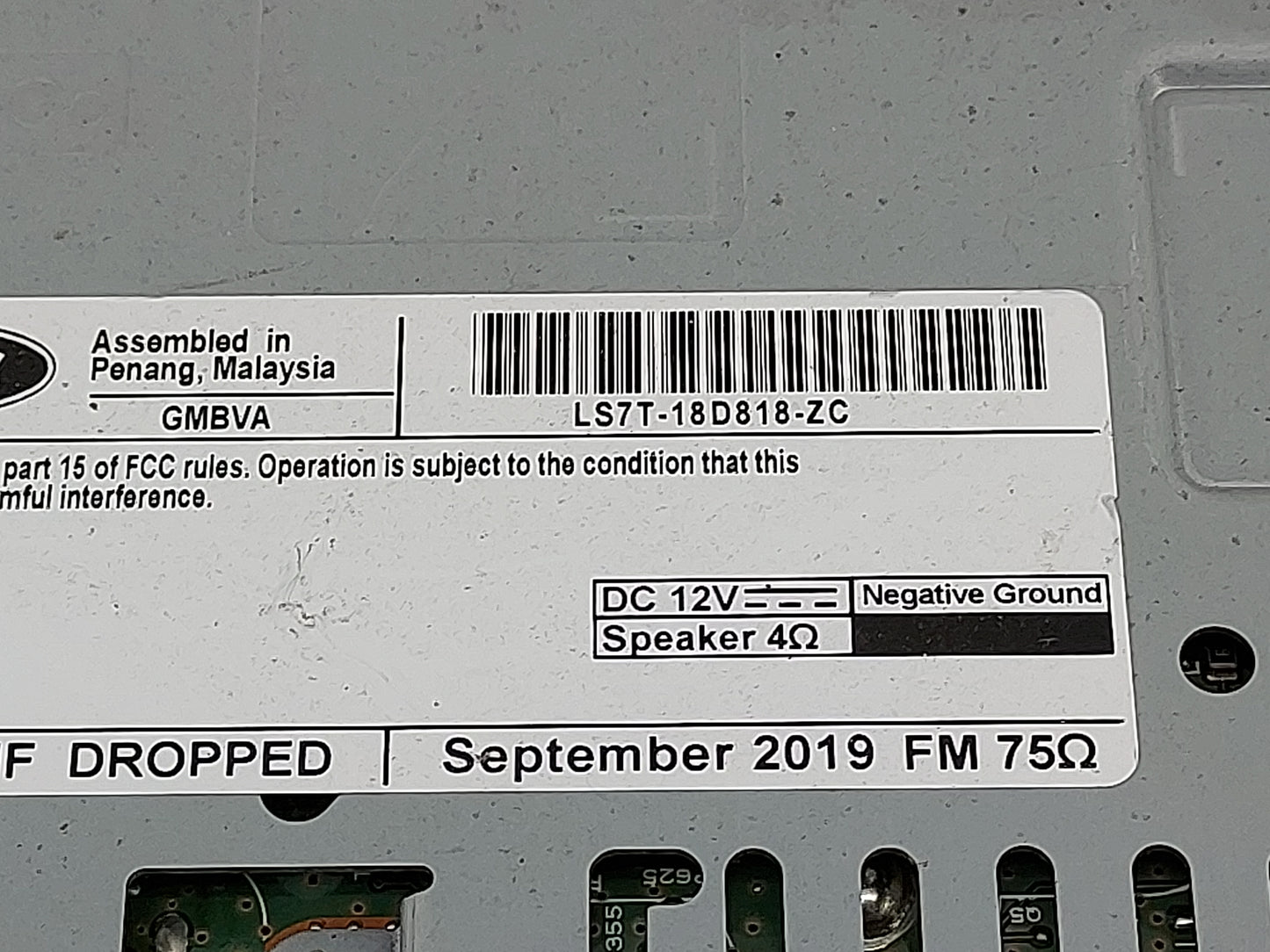 2020 Ford Fusion Radio AM FM Cd Player Receiver Replacement P/N:LS7T-18D818-ZC GS7T-18E2 Fits OEM Used Auto Parts - Oemuseda