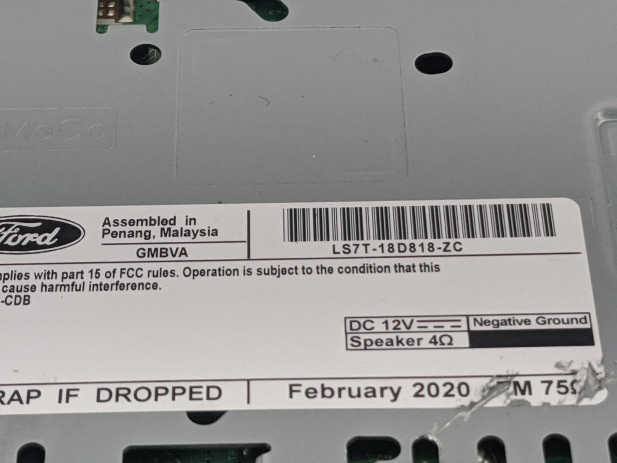 2020 Ford Fusion Radio AM FM Cd Player Receiver Replacement P/N:LS7T-18D818-ZC S7T-18E245-AEA Fits OEM Used Auto Parts - Oem