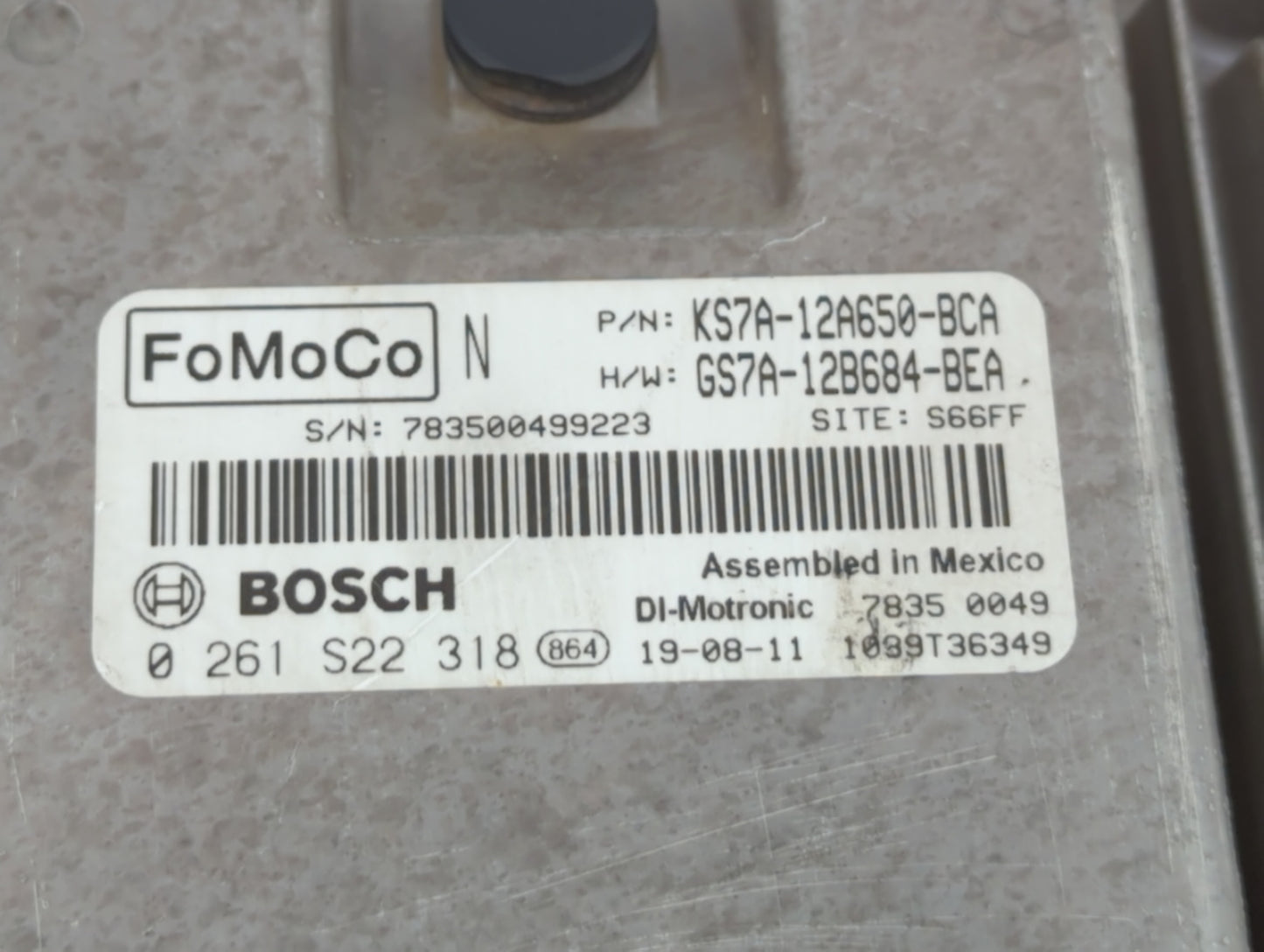 2020 Ford Fusion PCM Engine Control Computer ECU ECM PCU OEM P/N:KS7A-12A650-BCA Fits OEM Used Auto Parts - Oemusedautoparts