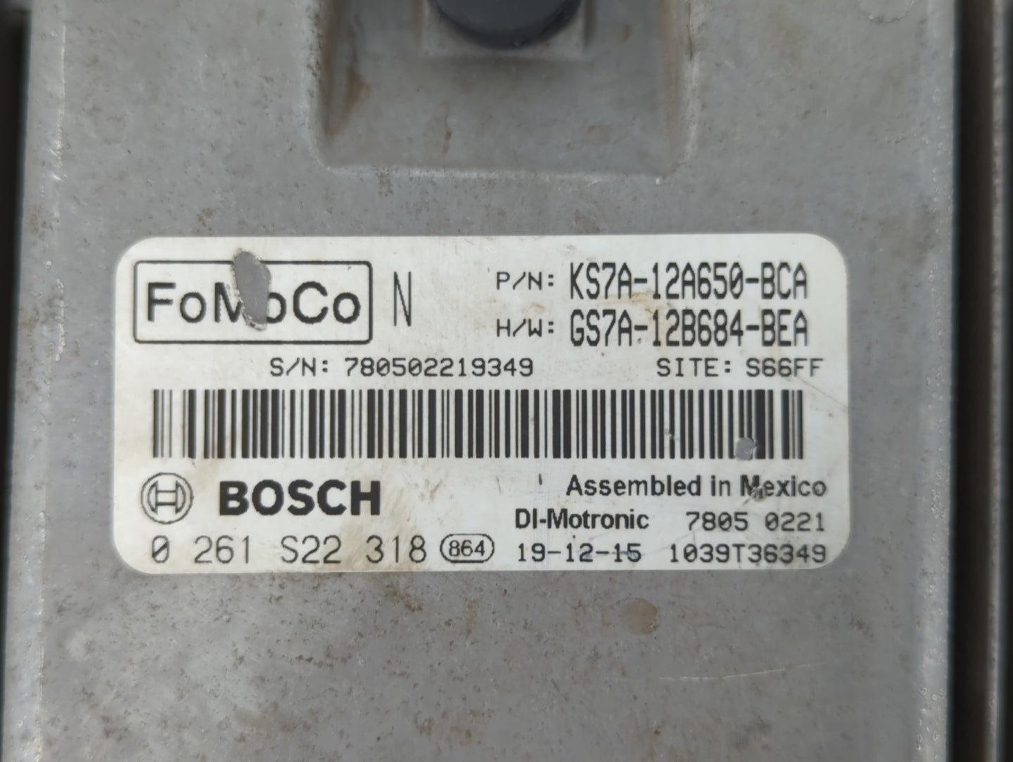 2020 Ford Fusion PCM Engine Control Computer ECU ECM PCU OEM P/N:KS7A-12A650-BCA Fits OEM Used Auto Parts - Oemusedautoparts