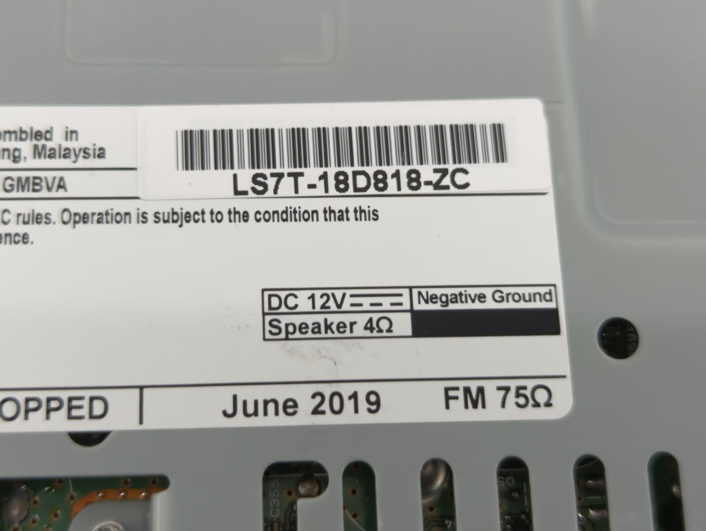 2020 Ford Fusion Radio AM FM Cd Player Receiver Replacement P/N:LS7T-18D818-ZC LS7T-19C107-XC Fits OEM Used Auto Parts - Oem