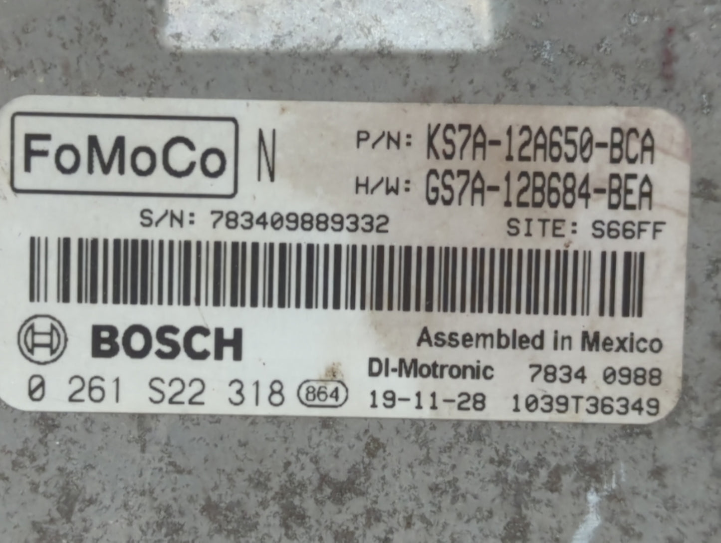 2020 Ford Fusion PCM Engine Control Computer ECU ECM PCU OEM P/N:GS7A-12B684-BEA KS7A-12A650-BCA Fits OEM Used Auto Parts - 