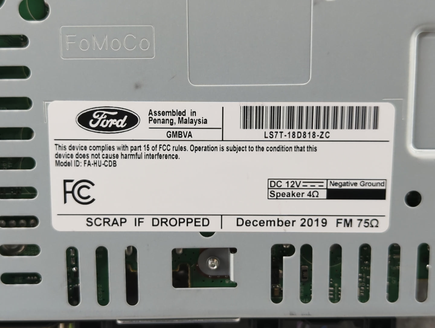 2020 Ford Fusion Radio AM FM Cd Player Receiver Replacement P/N:LS7T-18D818-ZC LS7T-19C107-XC Fits OEM Used Auto Parts - Oem