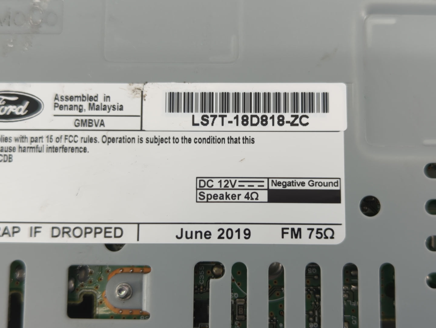 2020 Ford Fusion Radio AM FM Cd Player Receiver Replacement P/N:LS7T-18D818-ZC LS7T-19C107-XC Fits OEM Used Auto Parts - Oem