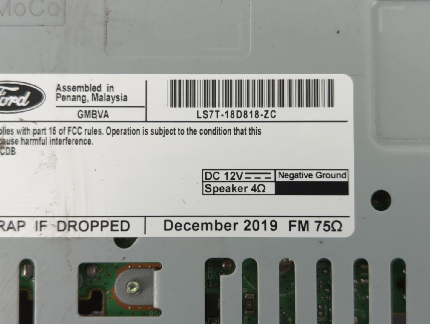 2020 Ford Fusion Radio AM FM Cd Player Receiver Replacement P/N:LS7T-18D818-ZC, LS7T-19C107-XC Fits OEM Used Auto Parts - Oe