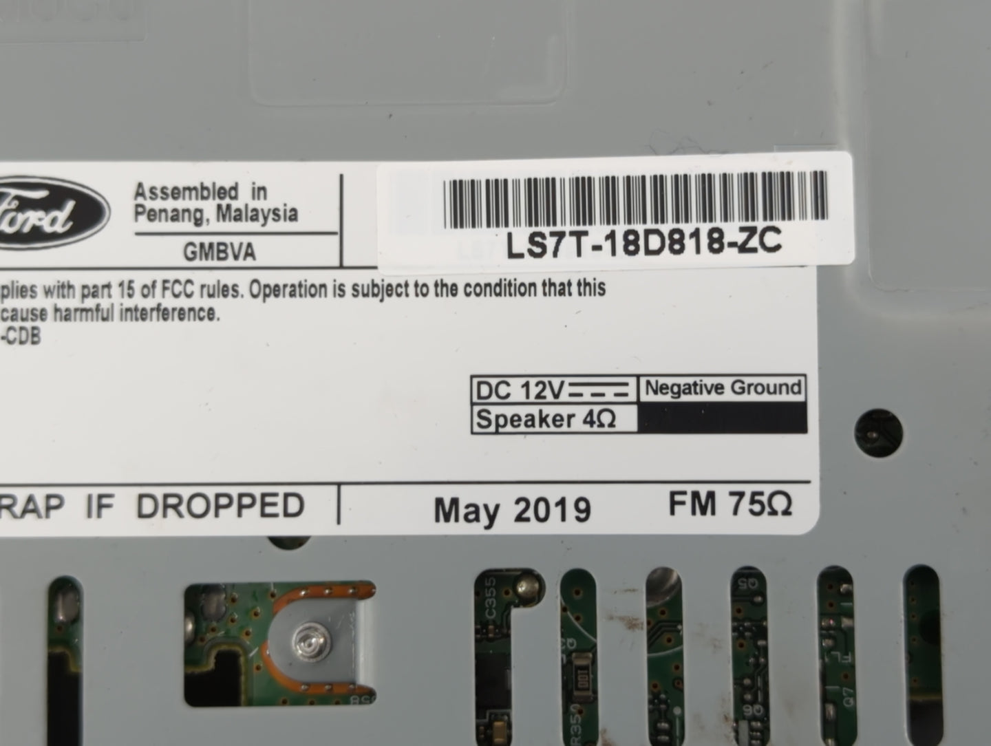 2020 Ford Fusion Radio AM FM Cd Player Receiver Replacement P/N:LS7T-18D818-ZC Fits OEM Used Auto Parts - Oemusedautoparts1.