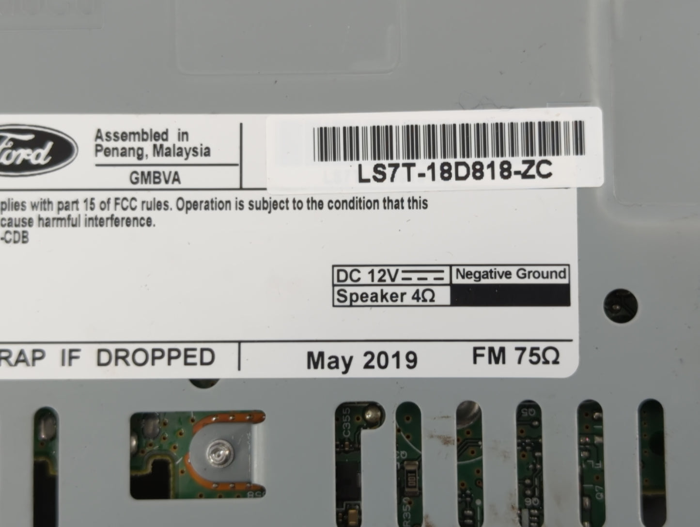 2020 Ford Fusion Radio AM FM Cd Player Receiver Replacement P/N:LS7T-18D818-ZC Fits OEM Used Auto Parts - Oemusedautoparts1.