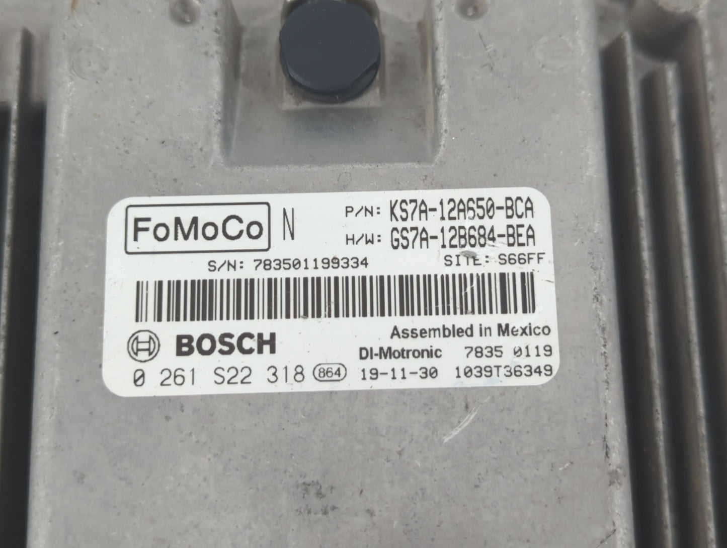 2020 Ford Fusion PCM Engine Control Computer ECU ECM PCU OEM P/N:GS7A-12B684-BEA KS7A-12A650-BCA Fits OEM Used Auto Parts - 