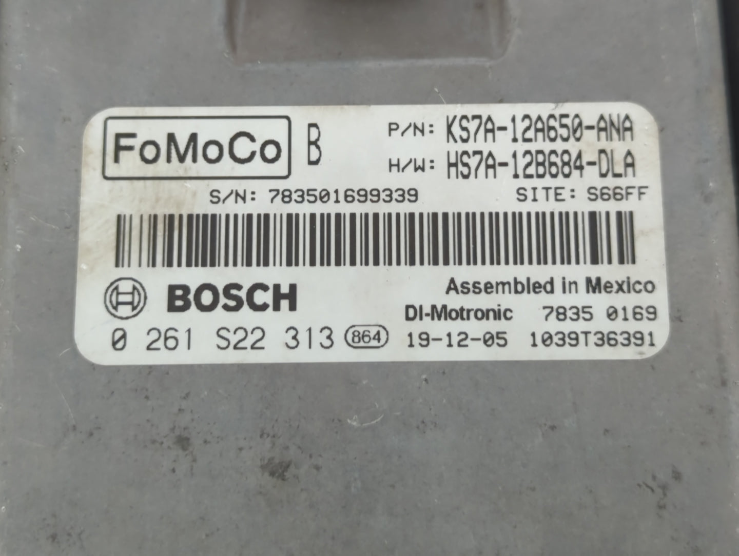 2017-2020 Ford Fusion PCM Engine Control Computer ECU ECM PCU OEM P/N:HS7A-12B684-DLA KS7A-12A650-ANA Fits OEM Used Auto Par