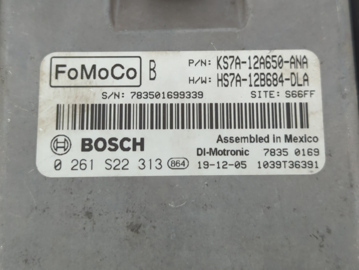 2017-2020 Ford Fusion PCM Engine Control Computer ECU ECM PCU OEM P/N:HS7A-12B684-DLA KS7A-12A650-ANA Fits OEM Used Auto Par