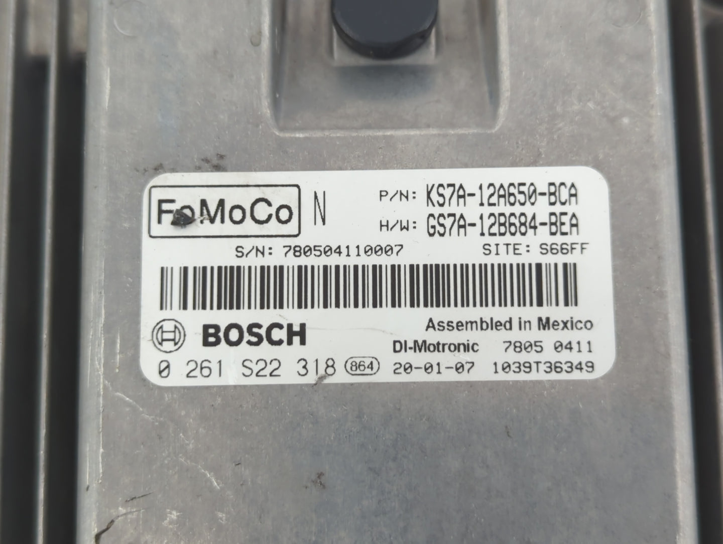 2020 Ford Fusion PCM Engine Control Computer ECU ECM PCU OEM P/N:KS7A-12A650-BCA Fits OEM Used Auto Parts - Oemusedautoparts
