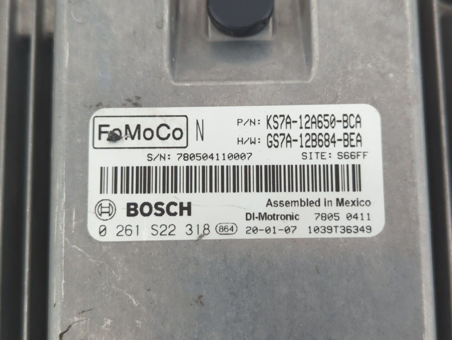 2020 Ford Fusion PCM Engine Control Computer ECU ECM PCU OEM P/N:KS7A-12A650-BCA Fits OEM Used Auto Parts - Oemusedautoparts