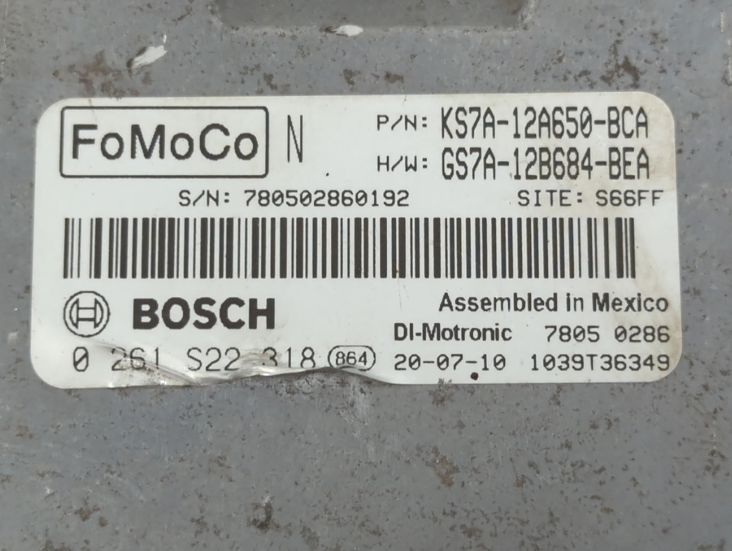 2020 Ford Fusion PCM Engine Control Computer ECU ECM PCU OEM P/N:KS7A-12A650-BCA Fits OEM Used Auto Parts - Oemusedautoparts