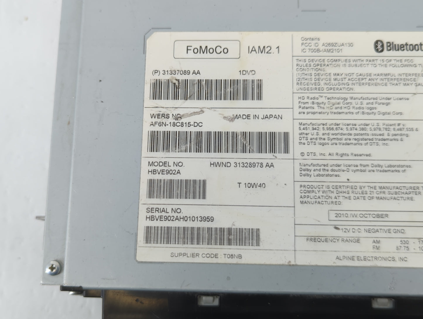 2017-2020 Ford Fusion Information Display Screen - Oemusedautoparts1.com