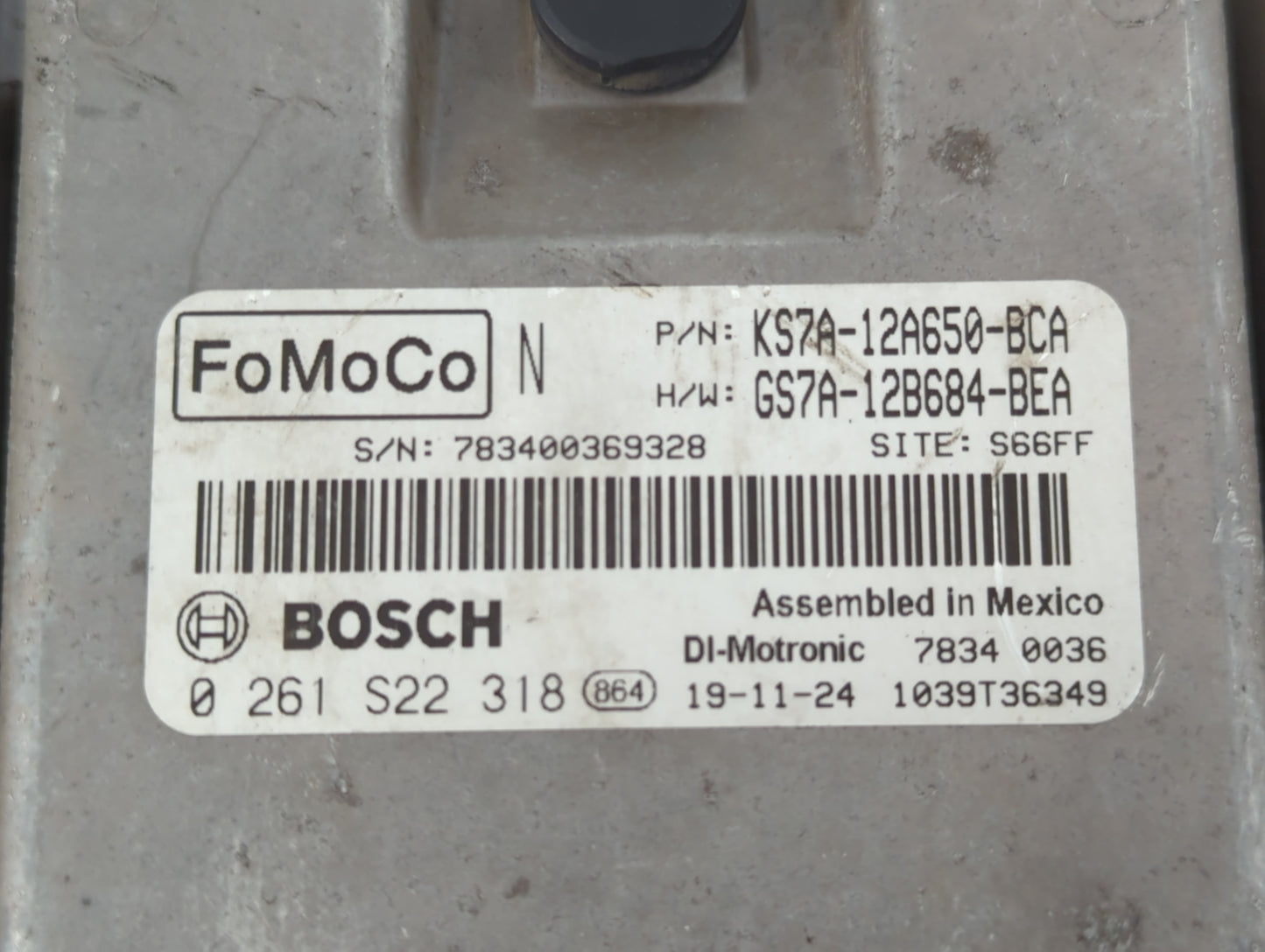 2020 Ford Fusion PCM Engine Control Computer ECU ECM PCU OEM P/N:0 261 S22 318 GS7A-12B684-BEA, KS7A-12A650-BCA Fits OEM Use