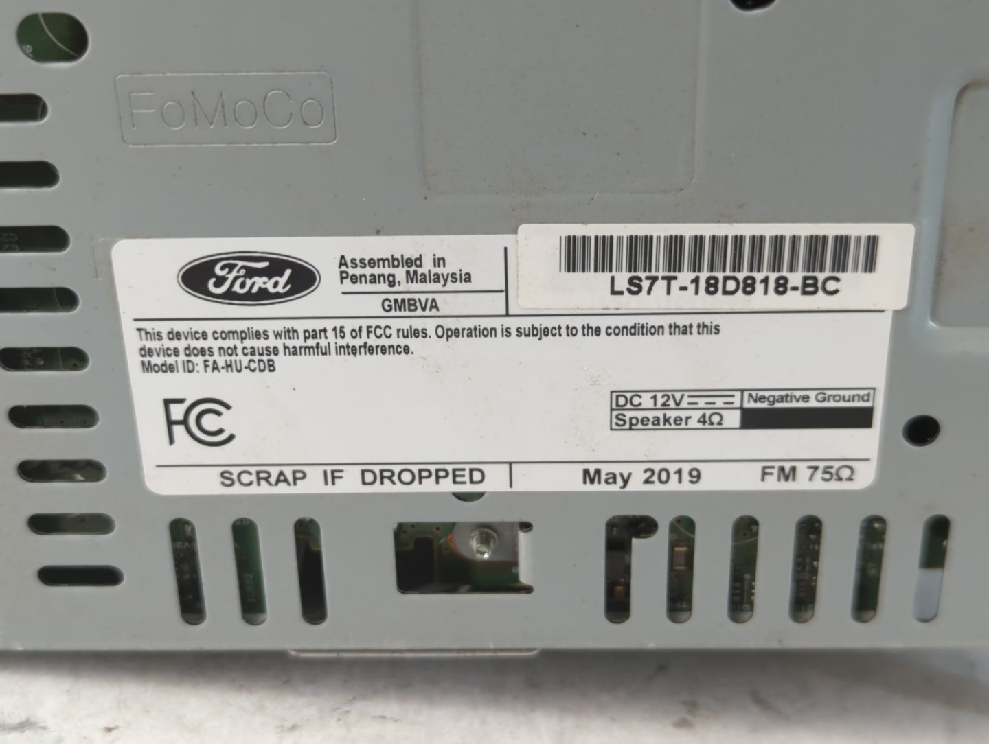 2020 Ford Fusion Radio AM FM Cd Player Receiver Replacement P/N:LS7T-18D818-BC Fits OEM Used Auto Parts - Oemusedautoparts1.