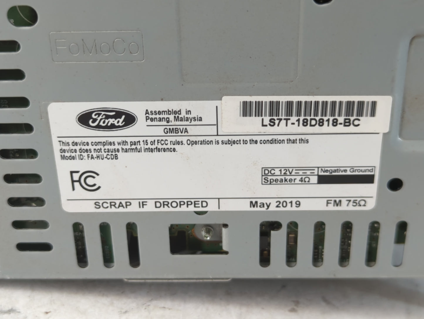 2020 Ford Fusion Radio AM FM Cd Player Receiver Replacement P/N:LS7T-18D818-BC Fits OEM Used Auto Parts - Oemusedautoparts1.